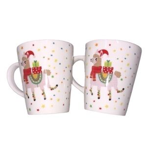 Falalala LLama Christmas mugs set